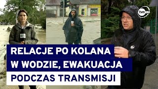 Powódź w Polsce Reporterzy TVN24 z Głuchołazów Kłodzka i Międzyrzecza Dolnego Przerwana relacja [upl. by Odlanra]