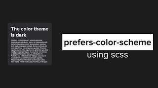 preferscolorscheme using scss  Dark and light mode [upl. by Kind]