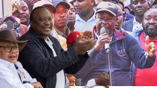 LIVE UHURU KENYATTA GACHAGUA STORMS NYERI  MT KENYA RALLY AS HE SET TO GO TO DCI HQ  RUTO [upl. by Anaiuq400]