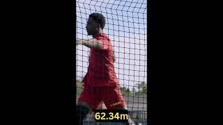 Freshman Racquil Broderick NCAA 1 Discus🔥🔥🔥 [upl. by Martha815]