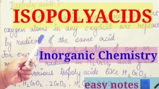 ISOPOLYACIDS  POLYACIDS  DEFINITIONS  inorganic chemistry [upl. by Anura]