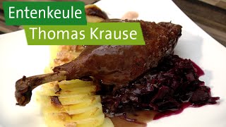 Entenkeule mit Apfelrotkohl und Kartoffelgratin – Thomas Krause Kochschule Düsseldorf [upl. by Pinzler]