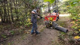 Champion 3 inch wood chipper cleaning up the branches from the fallen tree [upl. by Enait684]