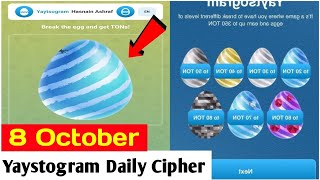 Yaystogram🤑 Bot Today 8 October Daily Cipher Code ∆ YaystogramTodayDailyCipherCode Shorts [upl. by Rihaz]