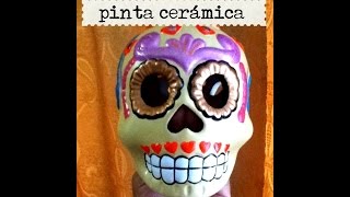 DIY pinta cerámica calavera 3 pintura acrílica Día de Muertos [upl. by Hunt]