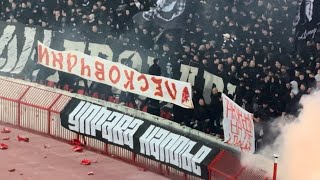 Grobari pale Zvezdinu zastavu quotLeskovčaniquot na 172 quotvečitomquot derbiju 09032024 [upl. by Vince883]