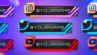 Free Social Media Pop Up  Twitch Panel Template [upl. by Anned]