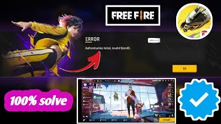 Authentication Failed Invalid Openid Free Fire New Login Error Problem 2024 [upl. by Stormi]