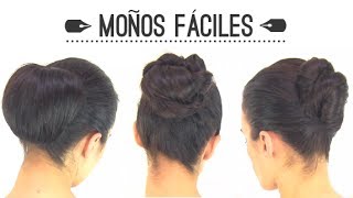 Peinados fáciles Diferents ideas para realizar recogidos con moños [upl. by Lurette713]