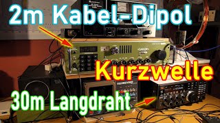 2 Meter Dipol ► Lautsprecherkabel ► Kurzwelle ► Sailor R1119 ► NRD525 ► VergleichTest Langdraht [upl. by Suez267]