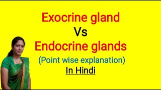 Exocrine gland Vs Endocrine glands  Endocrine glands  Exocrine glands  Glands  In Hindi  NEET [upl. by Aneda]