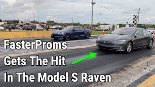 Tesla Plaid vs Model S Raven amp P100D Drag Races [upl. by Simara]