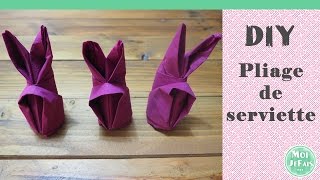 DIY  Pliage de Serviette Facile  Le Lapin [upl. by Alegnave]