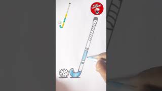 How to Draw a Simple Hockey Stick shorts art [upl. by Eyot861]