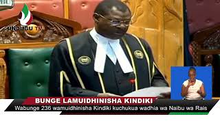 Wabunge 236 wamuidhinisha Kindiki kuchukua wadhia wa Naibu wa Rais [upl. by Boggs191]