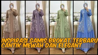 gamis brokat terbaru 2025 cantik mewah elegant tren baju lebaran 2025 trend busana viral 2024 trendy [upl. by Orsola]