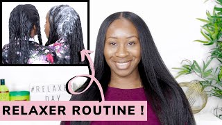 RELAXER ROUTINE HOW I RELAX MY HAIR  RELAXED HAIR [upl. by Redna]