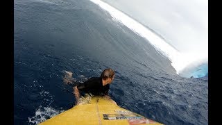 Watch Monster Cloudbreak Swell from the Paddle Perspective [upl. by Tymes]