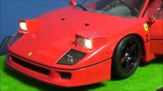 112 Kyosho Ferrari F40 remote LED tuning by MBW [upl. by Tito]