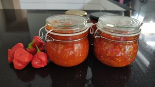 How I Make My Easy amp Tasty Scotch Bonnet Salsa Hot Sauce amp Pepper Paste 5 ingredients 3 uses [upl. by Ellen68]