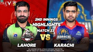 LHR Batting  LHR Qal Vs KHI Kings  2nd Inning Highlights Match 23  HBL PSL 5  M1O1 [upl. by Nomyaw]