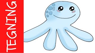 HVORDAN TEGNE Cartoon Octopus  SØT BLEKKSPRUT [upl. by Karylin]