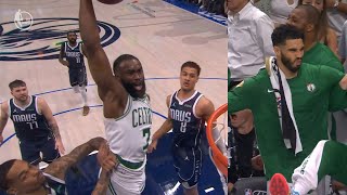 Jaylen Brown blows by Kyrie and Luka for filthiest dunk on Mavs in Game 3 😱😱 [upl. by Netsrak]