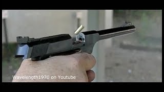 Colt Woodsman Target 22 in slow motion 600 framessec [upl. by Edahc]