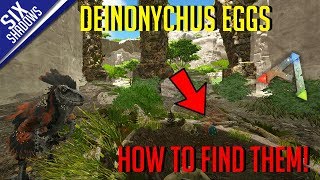 DEINONYCHUS EGGS  HOW TO FIND AND HATCH THEM  New Valguero Map  Ark Survival Evolved [upl. by Lodie]