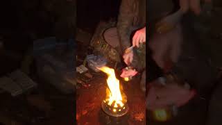 Solo Overnight in German Army Flecktarn Pup Tent  Bushcraft Wild Camping bushcraftcamping [upl. by Kellyann446]