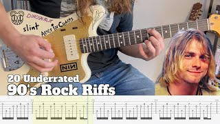 20 Underrated 90s Rock Riffs with Guitar TAB [upl. by Liamaj560]