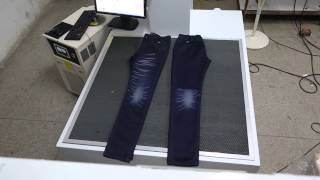 Large Size Laser Marking on Jeans [upl. by Assennev802]