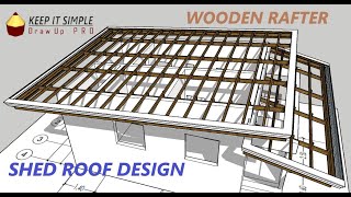 SHED ROOF  DESIGN AND ESTIMATE  WOODEN RAFTER [upl. by Nylasor]