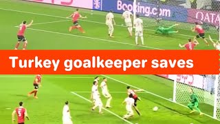 Turkey goalkeeper Mert Gunok last minute incredible saves [upl. by Donelson]