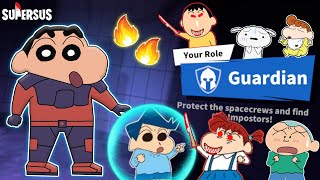 Shinchan became guardian in super sus and guard his friends 😱🔥  shinchan playing among us 3d 😂🔥 [upl. by Sochor]