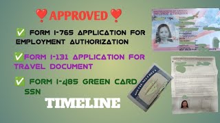 FORM I765 FORM I131 FORM I485 SSN APPROVED TIMELINE DIY [upl. by Norene]