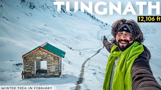 TUNGNATH  Trek to Worlds Highest Shiva Temple 12000ft  Winter Trek in February  Snowfall [upl. by Jeanine200]