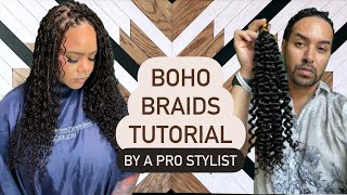 How To Do Boho Knotless Box Braids [upl. by Ewen785]