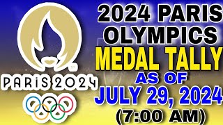 2024 Paris Olympics medal tally as of July 29 2024 700am [upl. by Anilok]