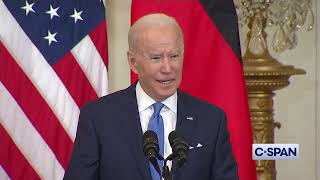 President Biden on Nord Stream 2 Pipeline if Russia Invades Ukraine quotWe will bring an end to itquot [upl. by Haelhsa]