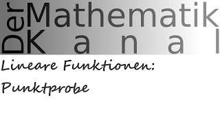 Lineare Funktionen Punktprobe  DerMathematikKanal [upl. by Adnical570]