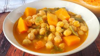 POTAJE de GARBANZOS con Calabaza y Judías Verdes en Olla Rápida [upl. by Lello]