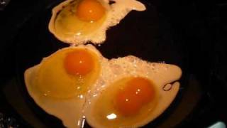 Cooking Eggs in Cast Iron with Coconut Oil [upl. by Atonsah]