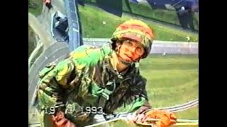 Didcot Power Stations Oxfordshire abseil 200m height live chimney 1993 [upl. by Aramois946]