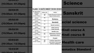 DATESHEET OUT 💥 🔥 CLASS 10TH  CBSE DATESHEET 20242025  FINAL EXAM cbsedatesheet [upl. by Yurik]