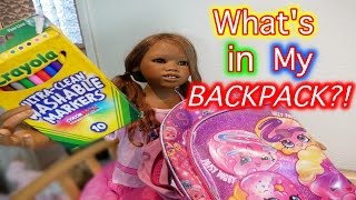 Silicone Baby Big Sister Reborn Kid Malia Shows Whats in Her Backpack [upl. by Suirauqed980]