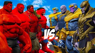 TEAM RED HULK VS TEAM THANOS  EPIC SUPERHEROES WAR [upl. by Natsud877]