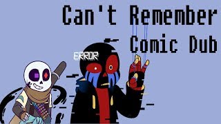 Cant Remember Ink and Error Comic Dub [upl. by Yrrok]