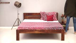 Bed Without Storage Shop online Denzel Bed Without Storage in Teak Finish – Wooden Street [upl. by Aelhsa613]