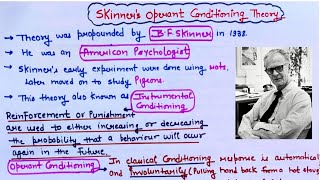 Skinners Operant Conditioning TheoryInstrumental ConditioningFor all Teaching Exams [upl. by Leonidas]